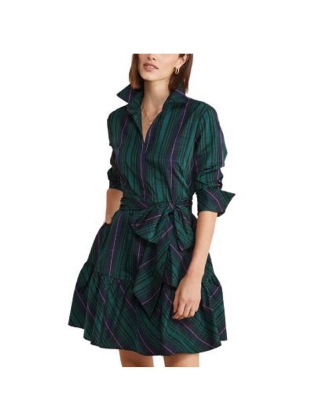 Vineyard Vines blackwatch plaid taffeta dress, size M